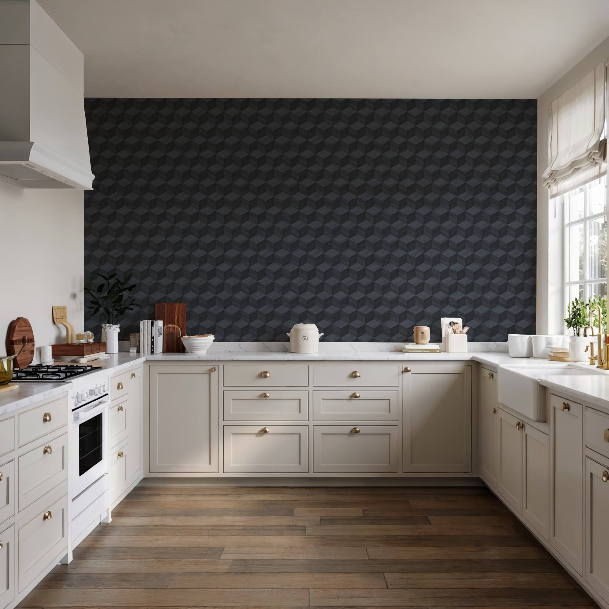 Designs Direct Woodgrain Grid Wallpaper